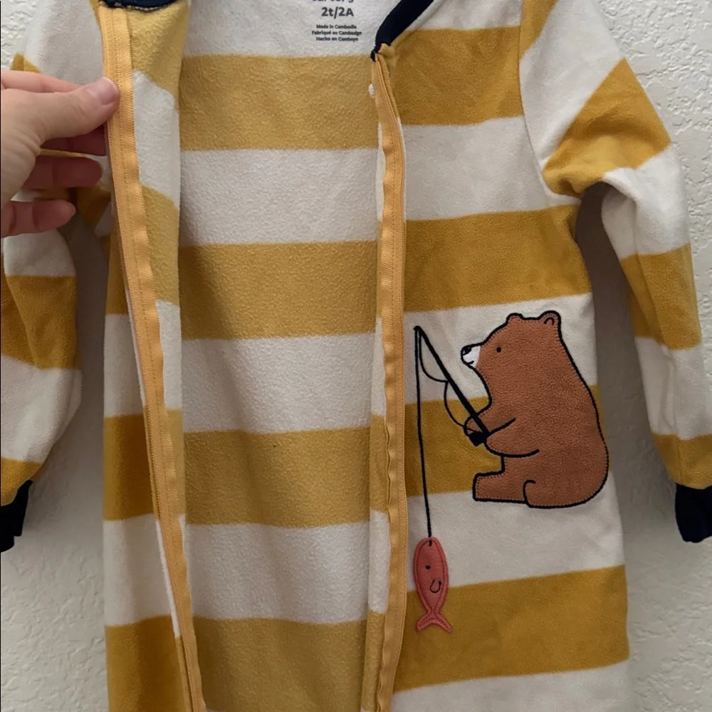 Carter’s Toddler Boy Fleece One Piece Pajamas 2T Bear Design